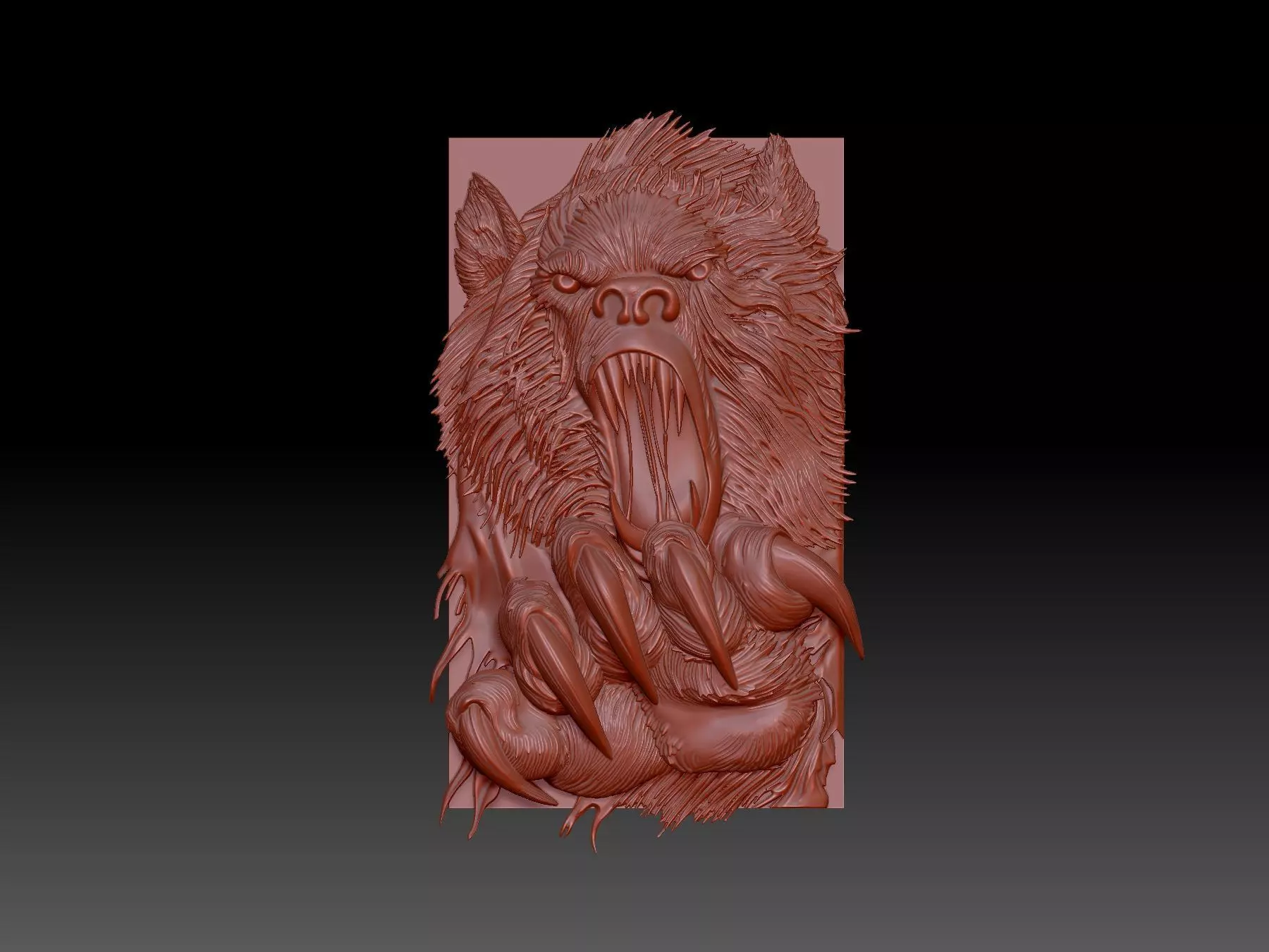 Angry Bear 3D print model_0