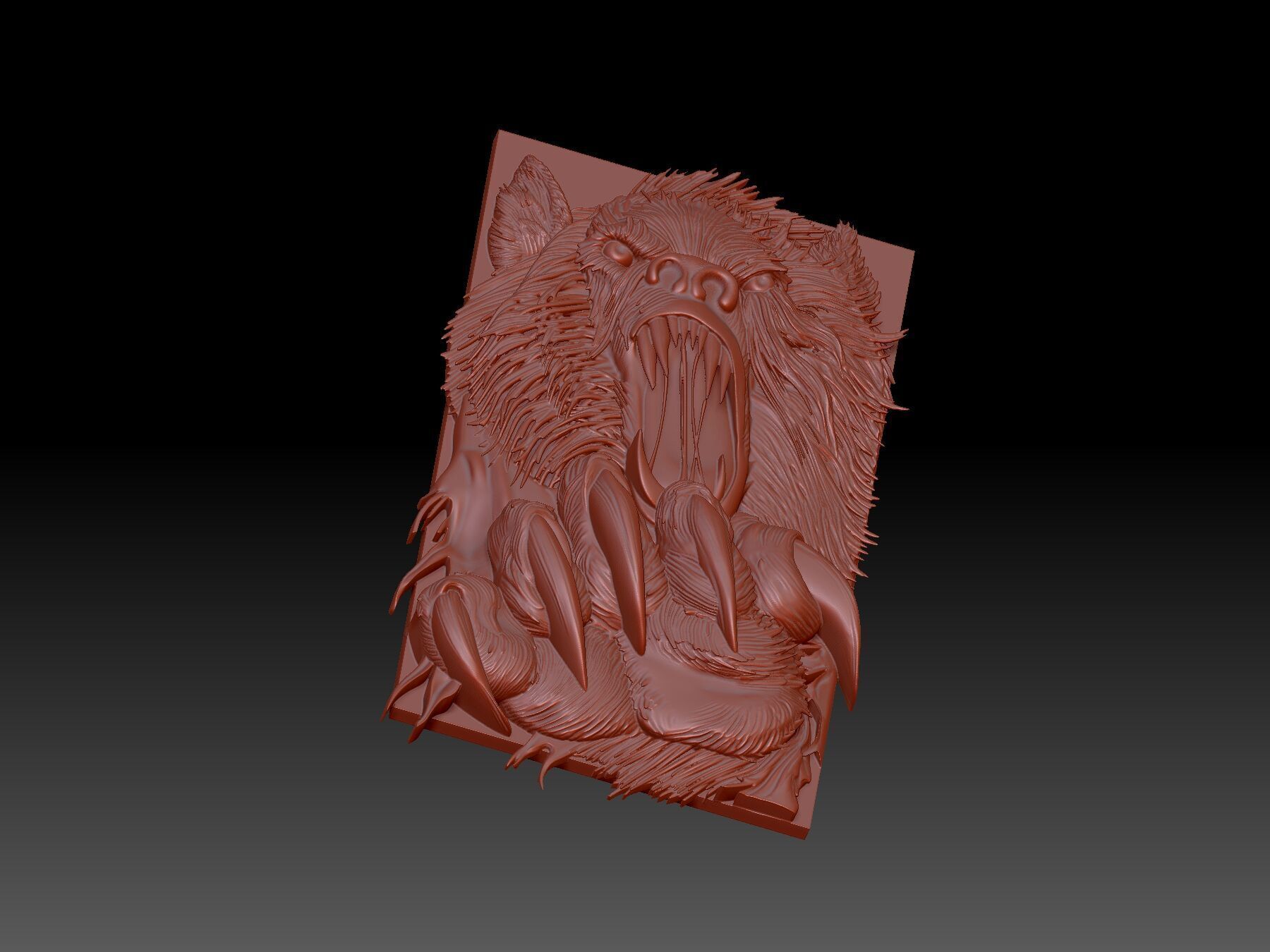 Angry Bear 3D print model_3