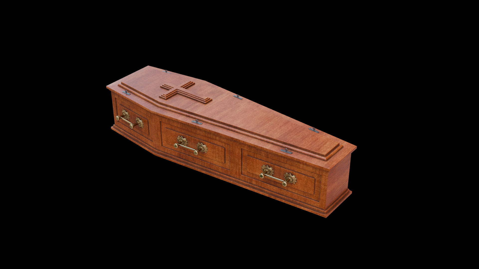 Coffin Low-poly 3D model_1