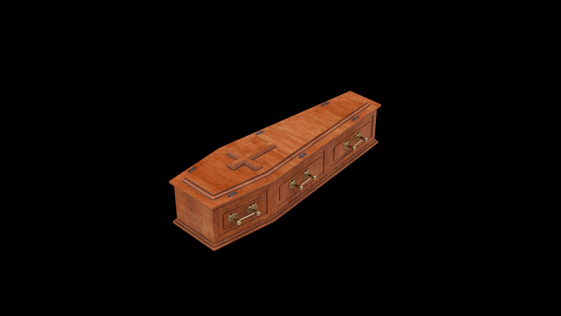 Coffin Low-poly 3D model_5