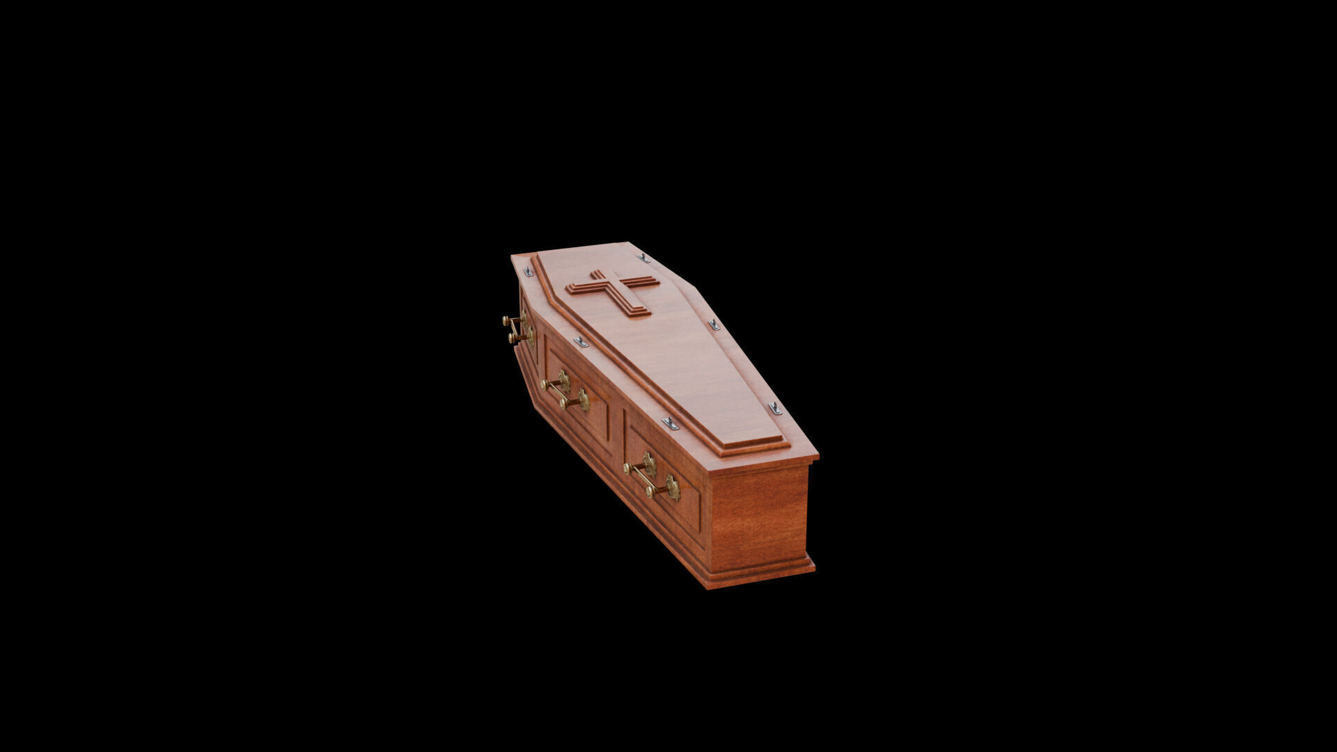 Coffin Low-poly 3D model_4