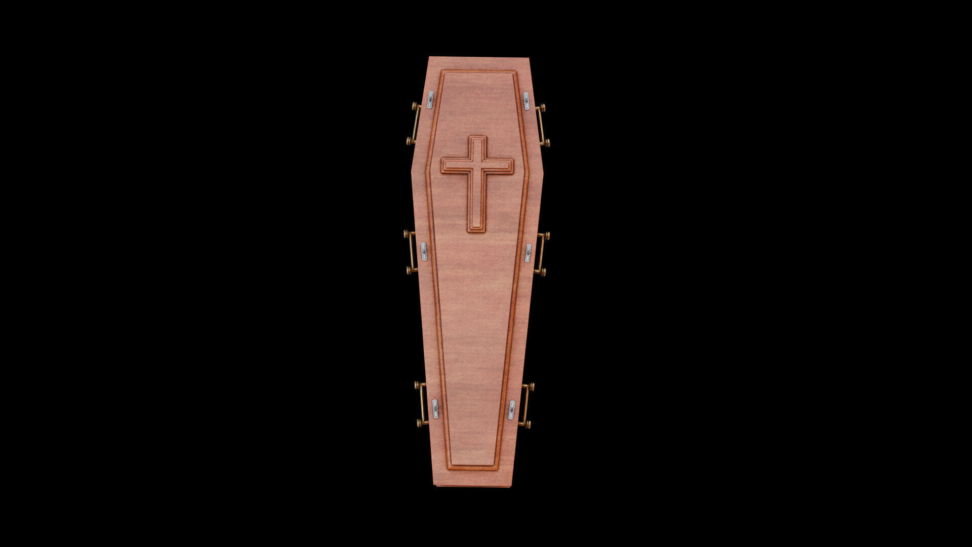 Coffin Low-poly 3D model_3