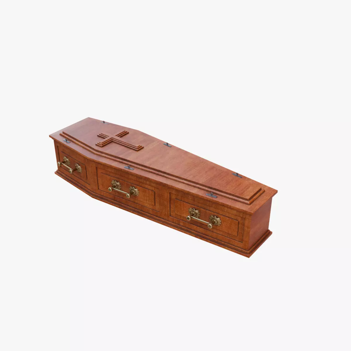 Coffin Low-poly 3D model_0