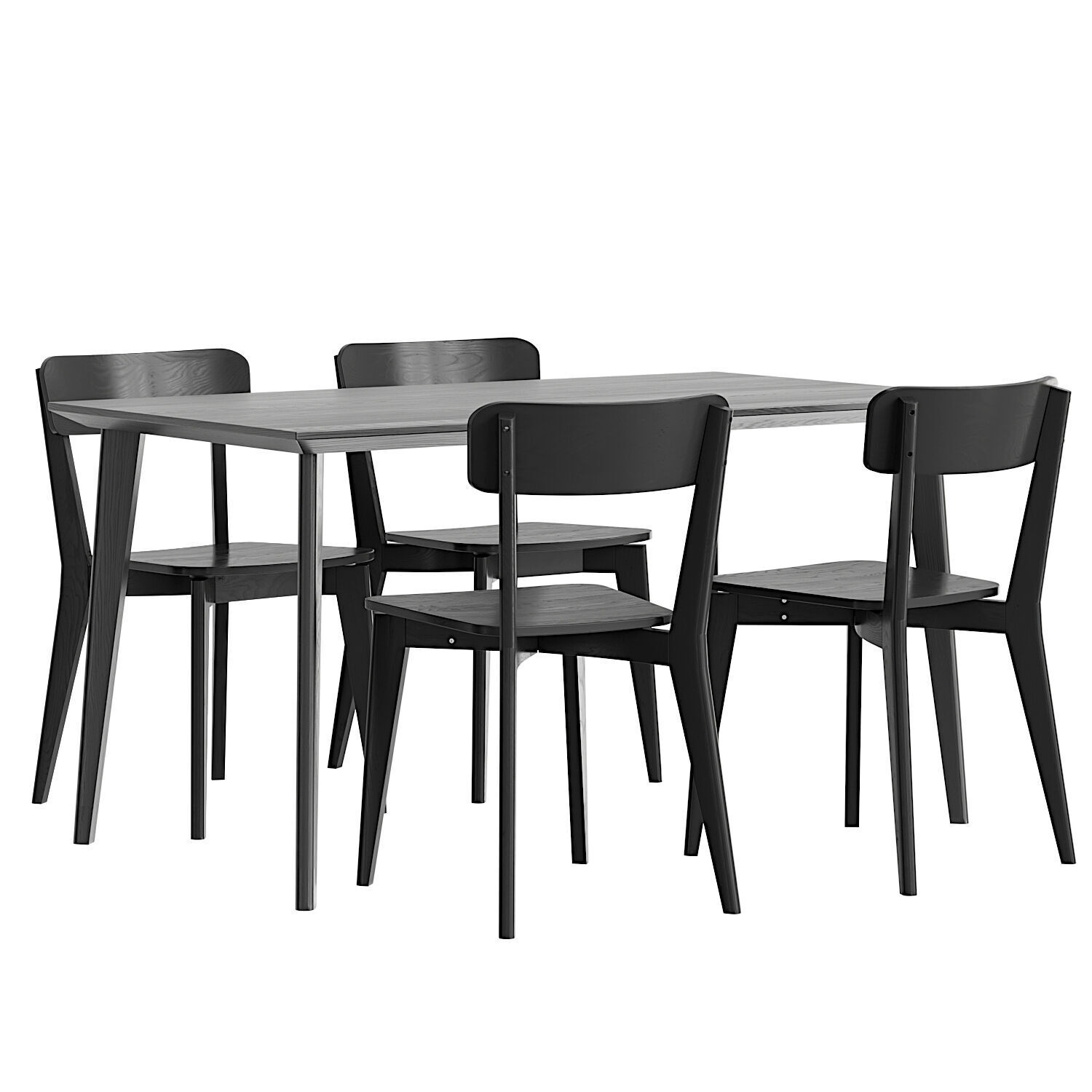 IKEA LISABO Table And Chairs Low-poly 3D model_1