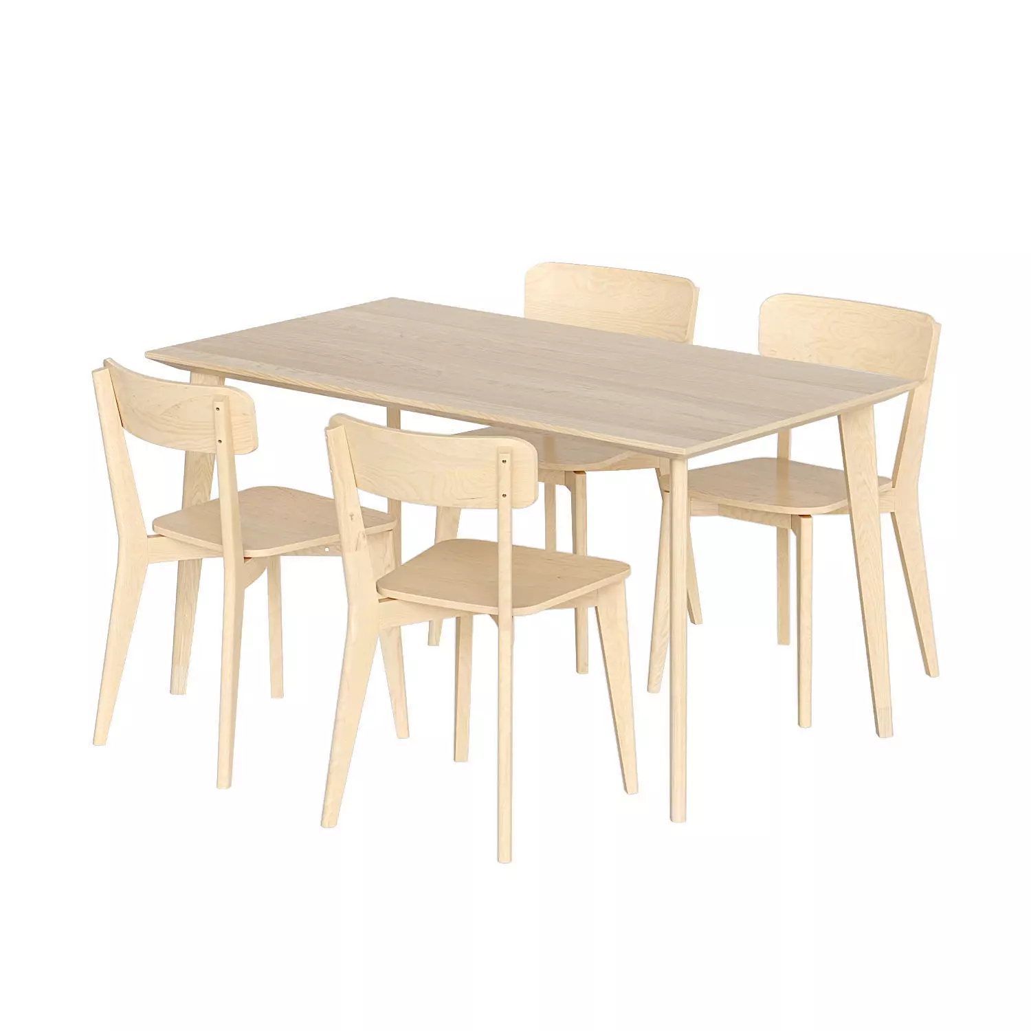 IKEA LISABO Table And Chairs Low-poly 3D model_0