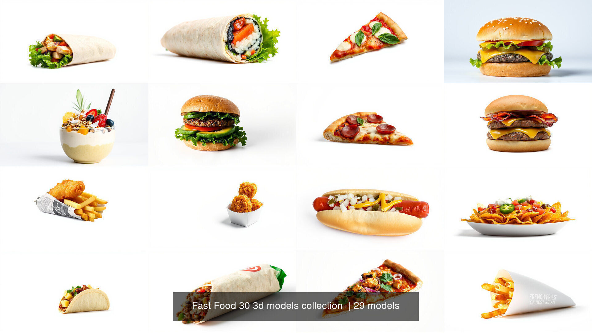 Fast Food 30 3d models collection  _88