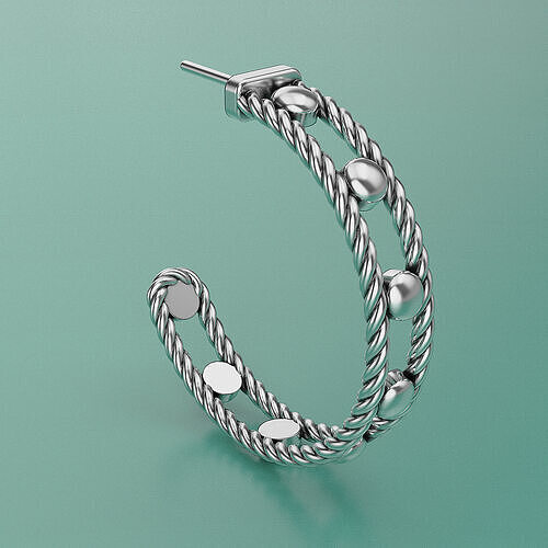 Silver Earring 3D print model