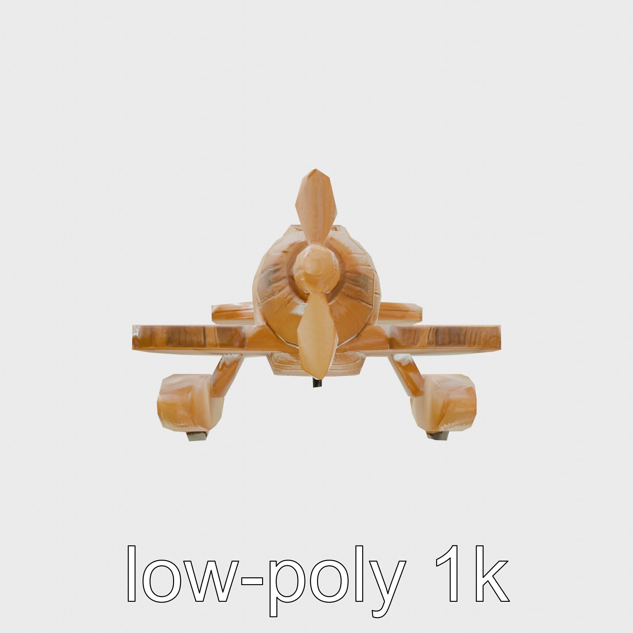 Wooden Seaplane Toy Weathered Texture Model Pack Low-poly 3D model_7