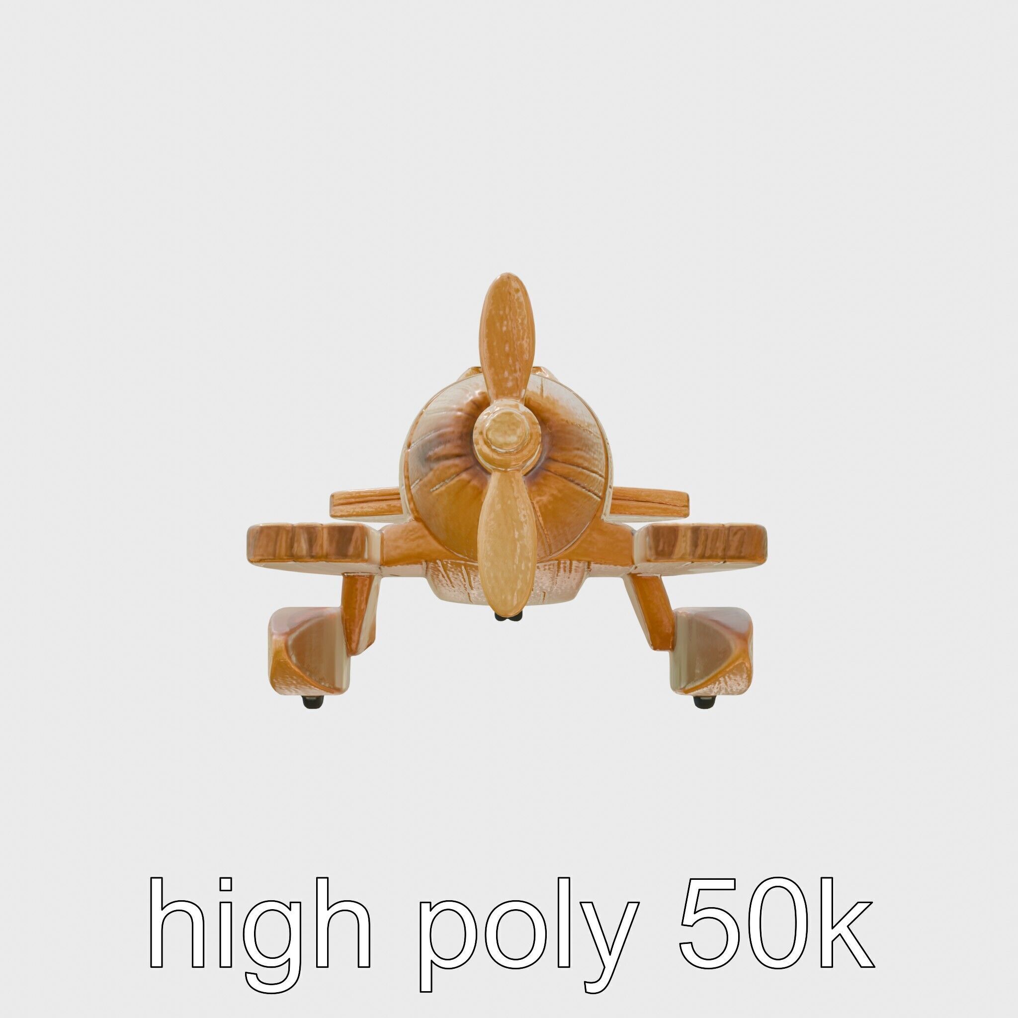 Wooden Seaplane Toy Weathered Texture Model Pack Low-poly 3D model_11