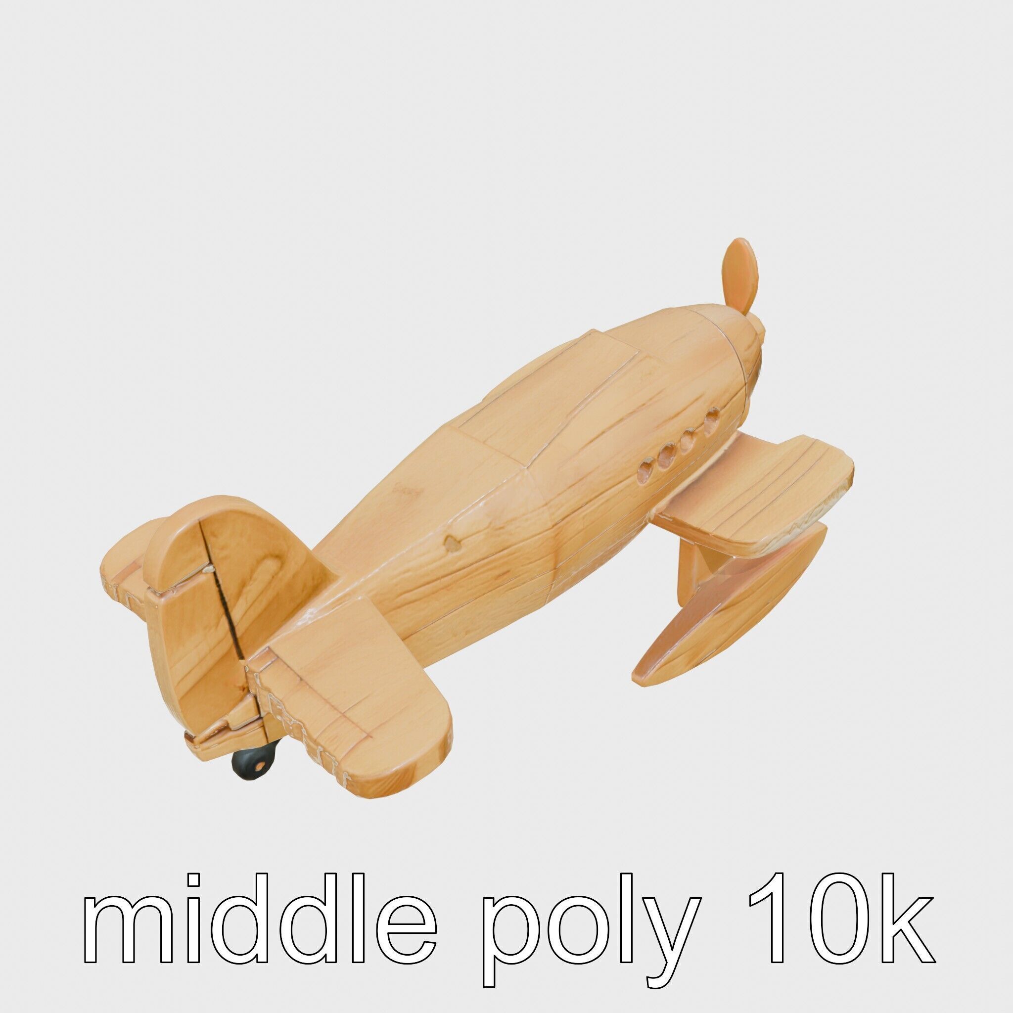 Wooden Seaplane Toy Weathered Texture Model Pack Low-poly 3D model_12