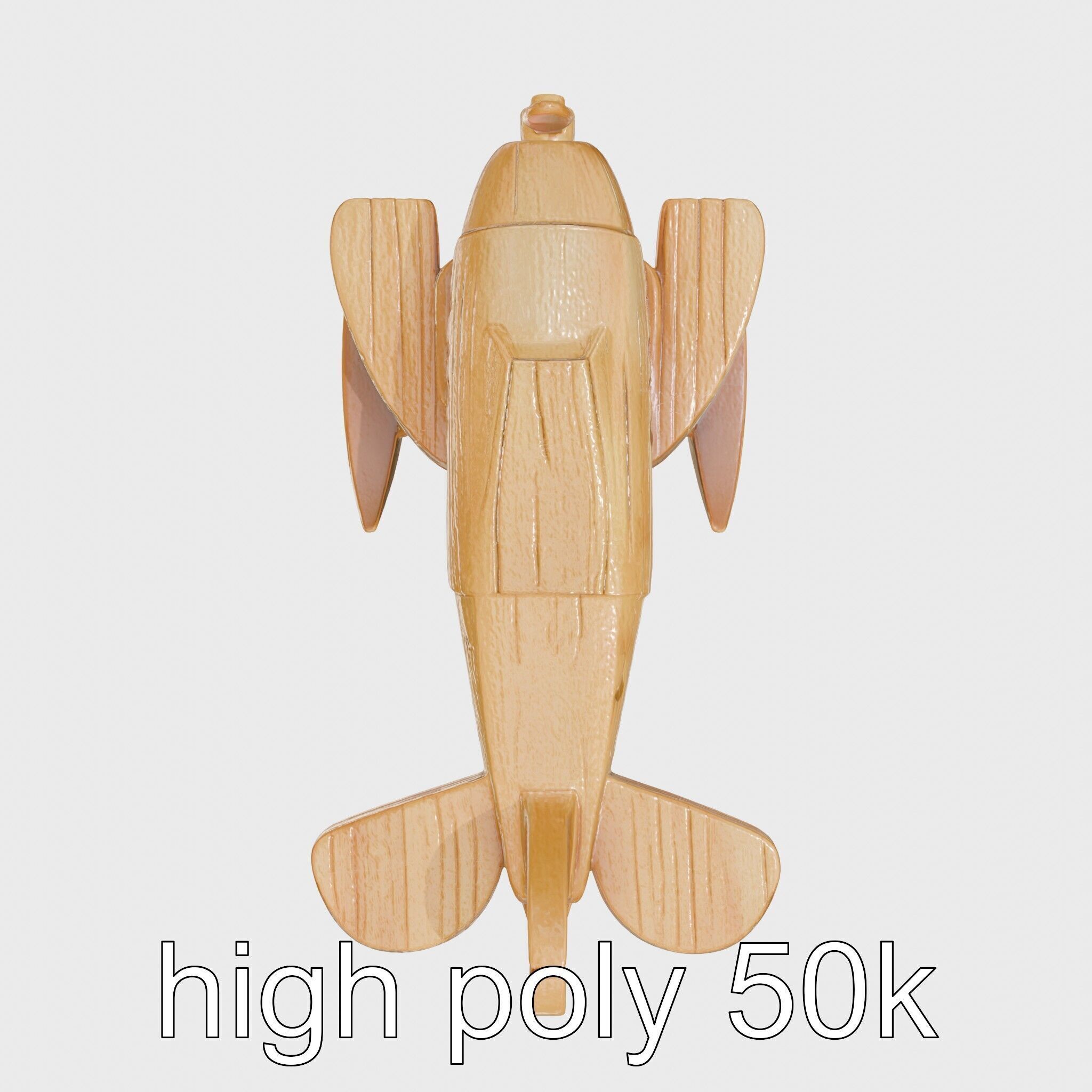 Wooden Seaplane Toy Weathered Texture Model Pack Low-poly 3D model_5