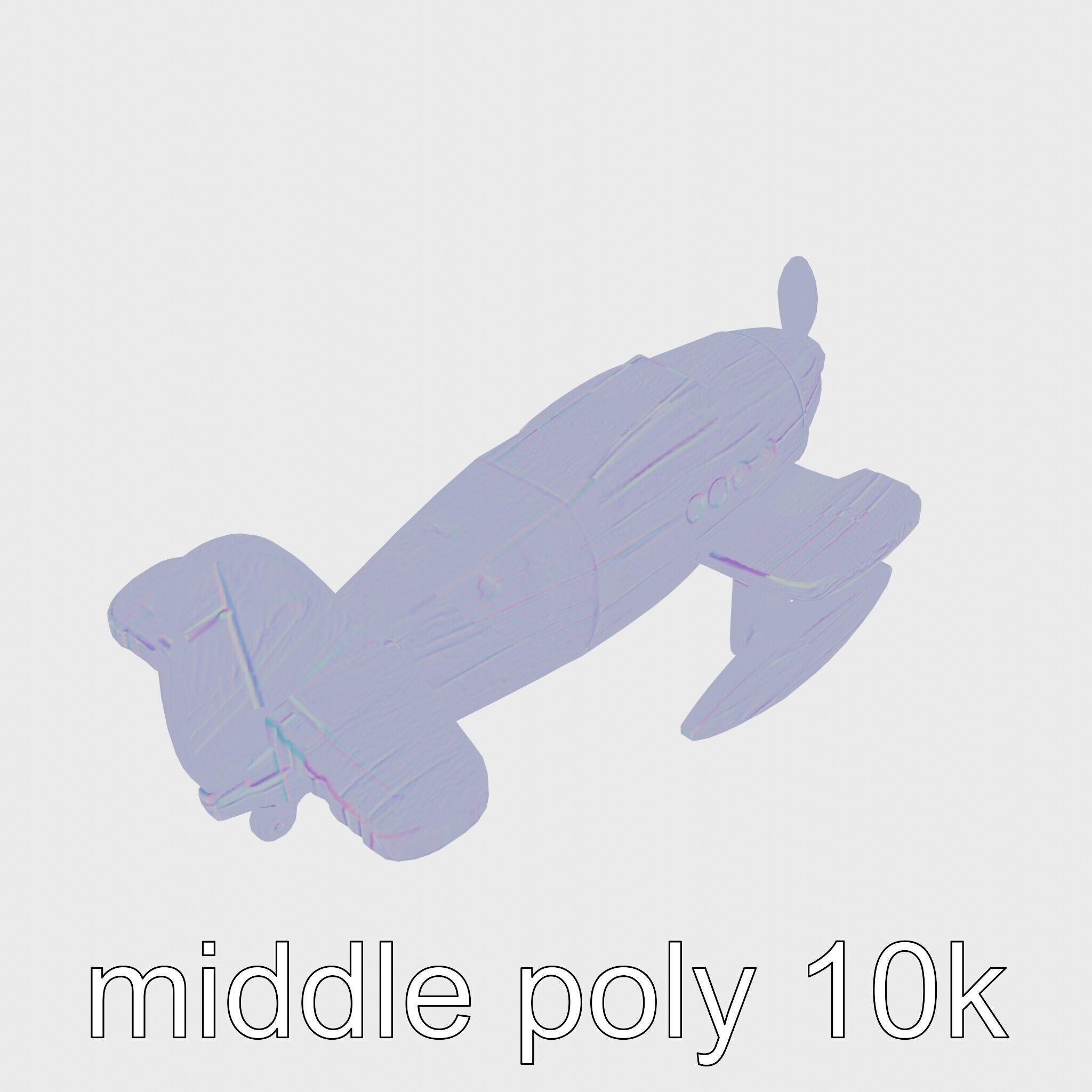 Wooden Seaplane Toy Weathered Texture Model Pack Low-poly 3D model_14