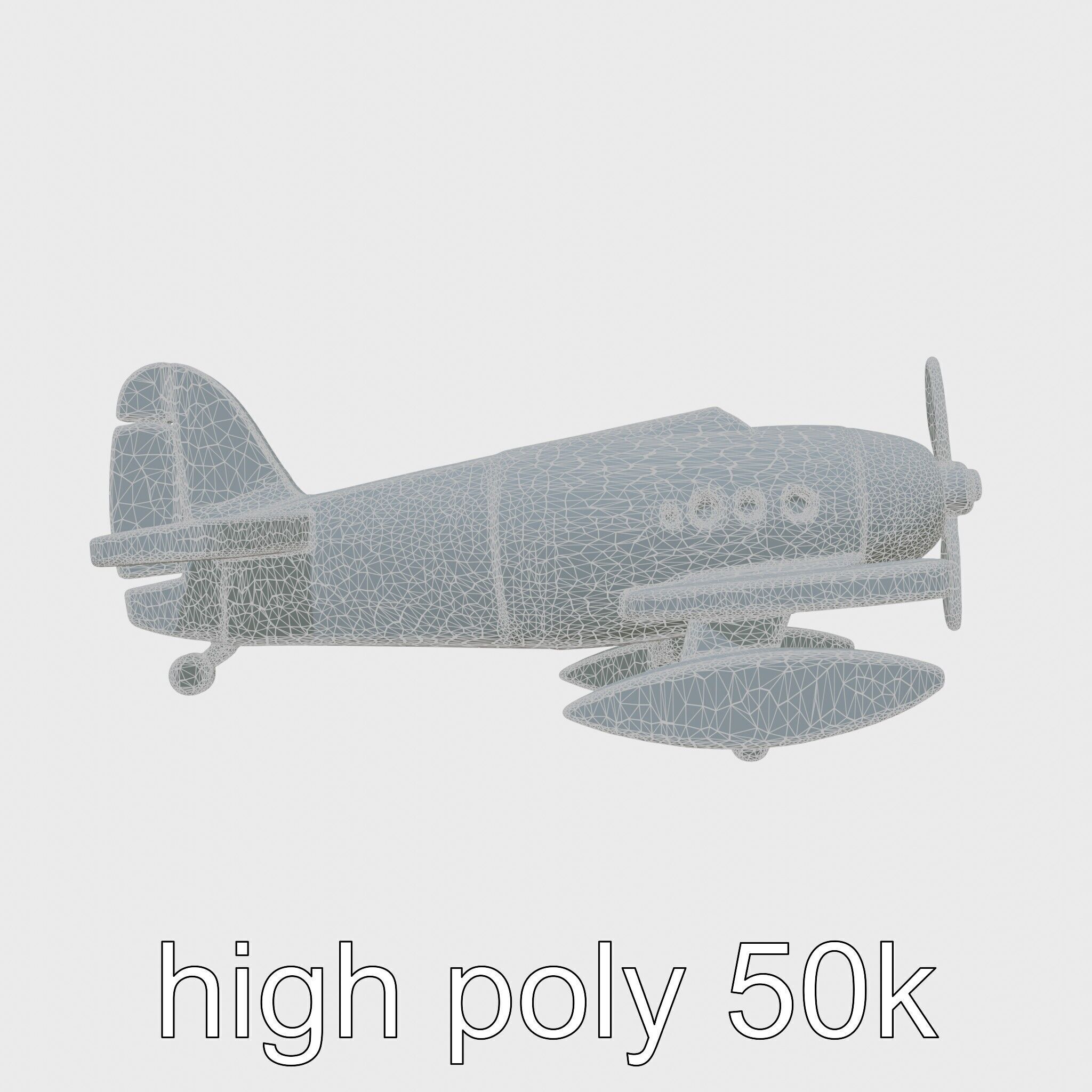 Wooden Seaplane Toy Weathered Texture Model Pack Low-poly 3D model_31