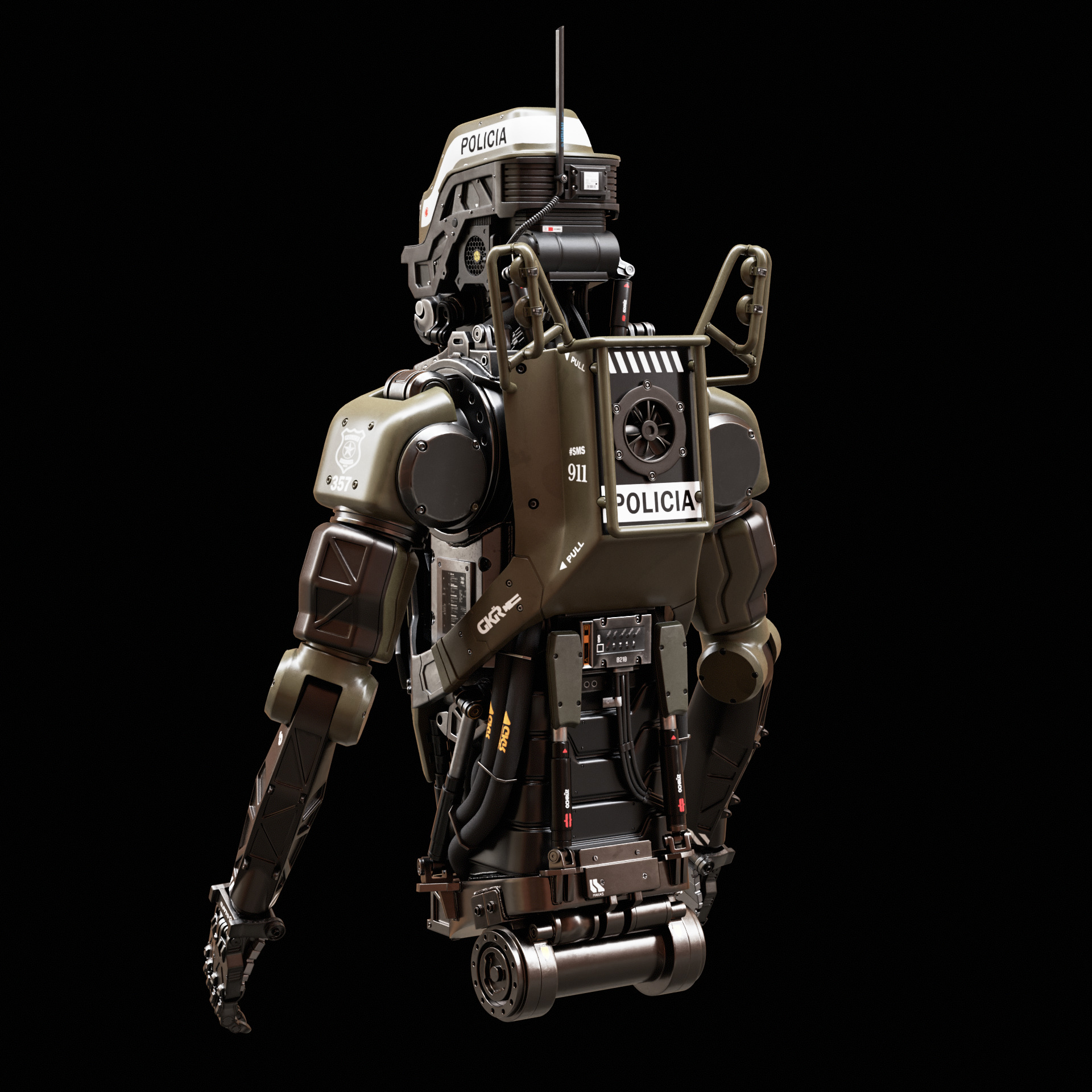Polical Robot 3D model_4