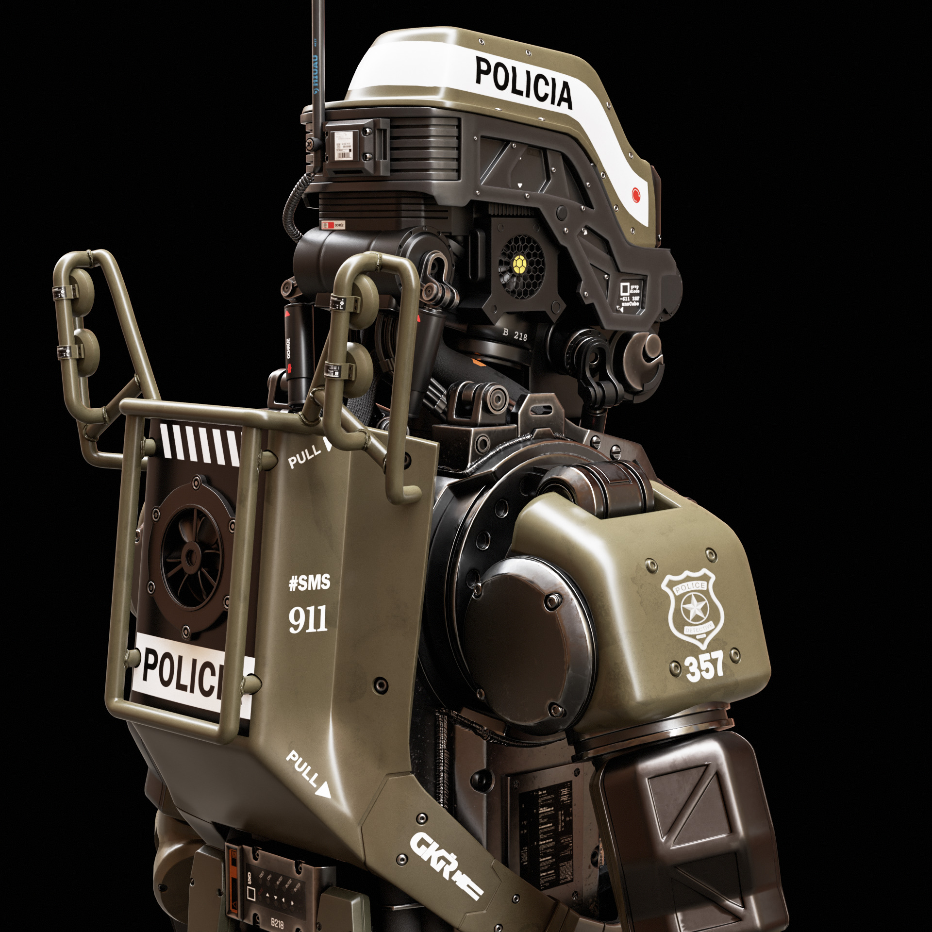 Polical Robot 3D model_11