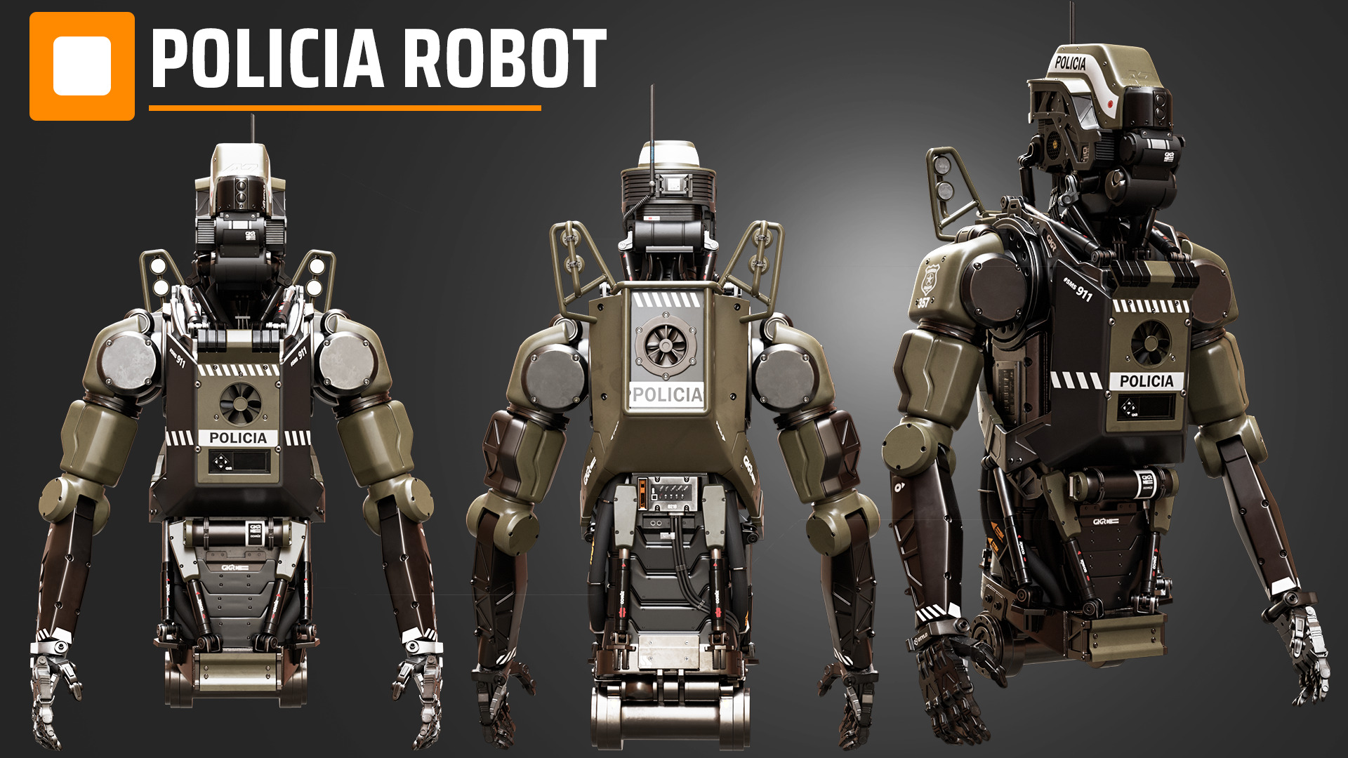 Polical Robot 3D model_5