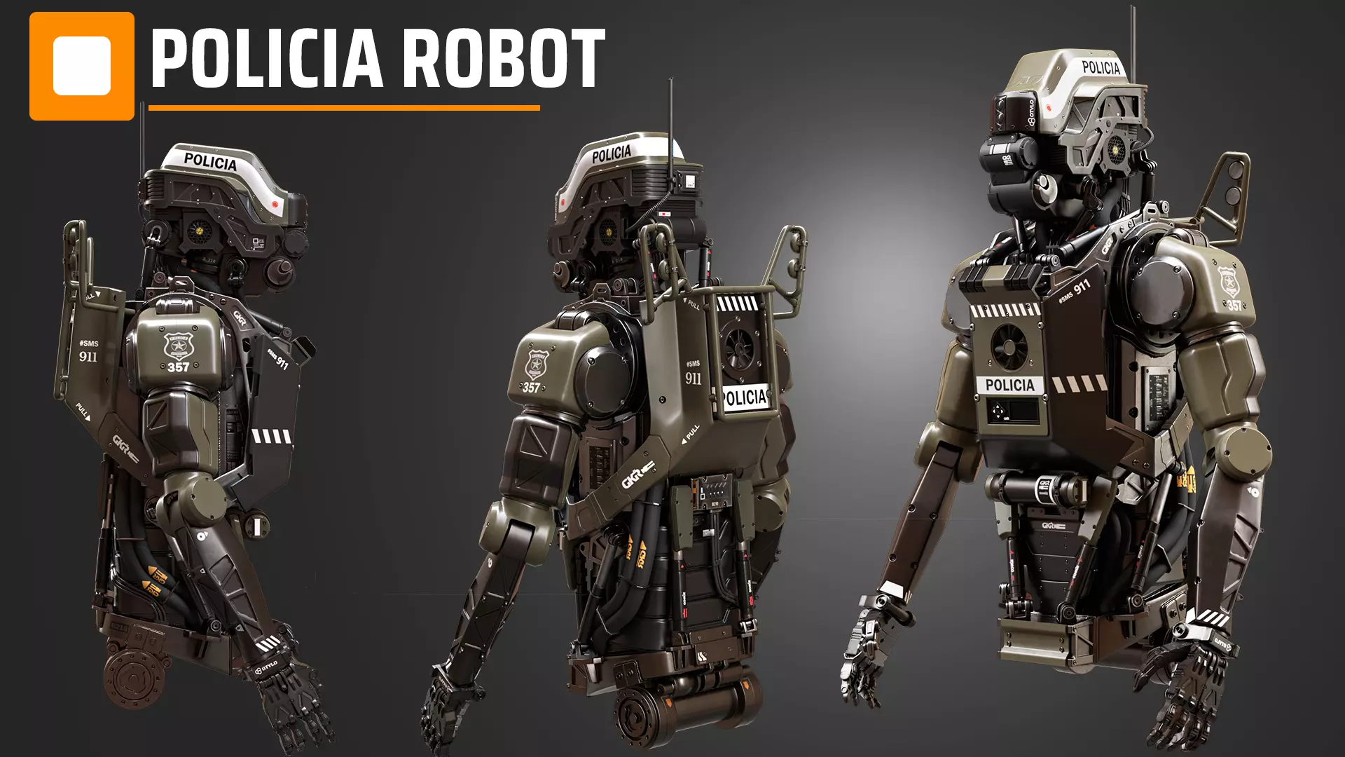 Polical Robot 3D model_0
