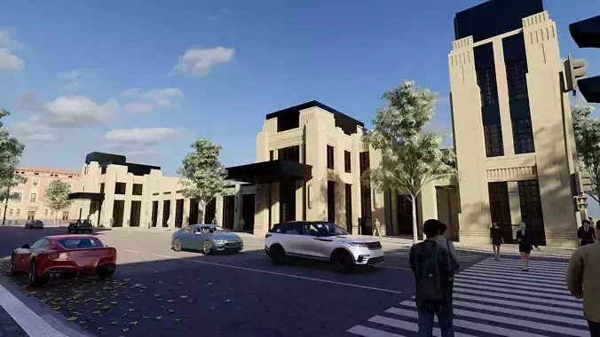 Modern office-Futuristic Skyscraper-Building office 3D model