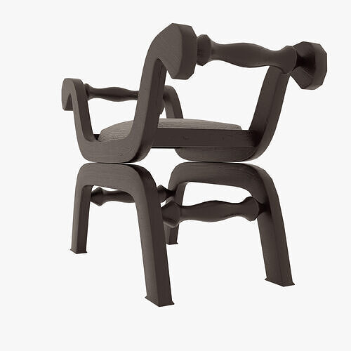 Small Chair Low-poly 3D model