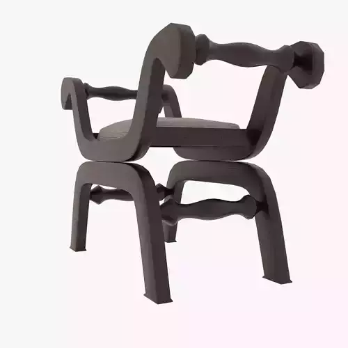 Small Chair Low-poly 3D model