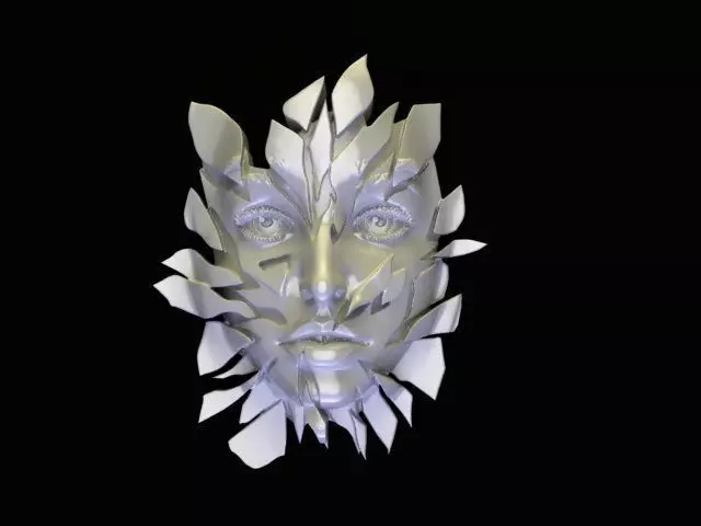 woman face 3D print model_0