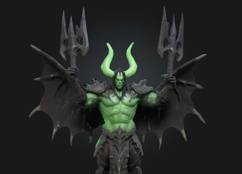 Illidan Stormrage  Highly Detailed 3D Printable Figurine  3D print model_1