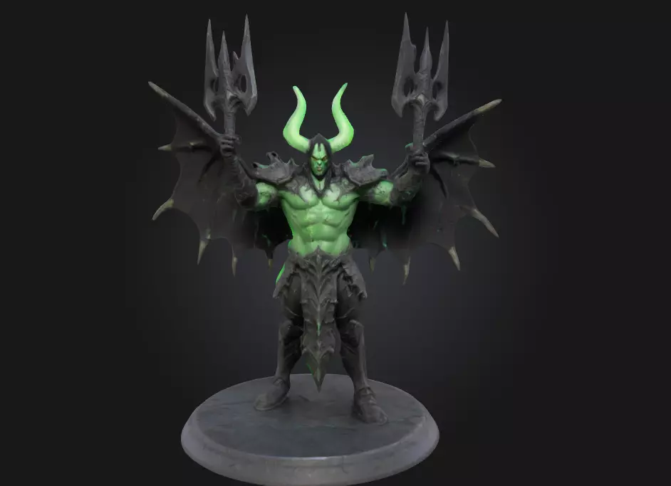 Illidan Stormrage  Highly Detailed 3D Printable Figurine  3D print model_0