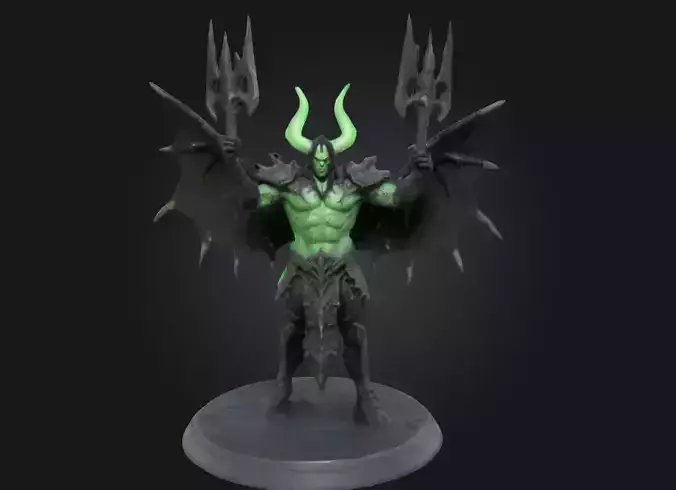 Illidan Stormrage  Highly Detailed 3D Printable Figurine  3D print model