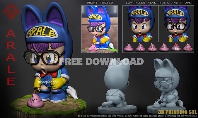 Arale Free 3D print model