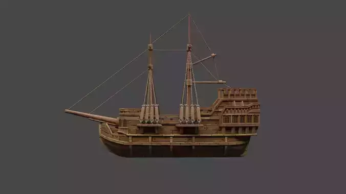 This is a medieval cartoon-style ship