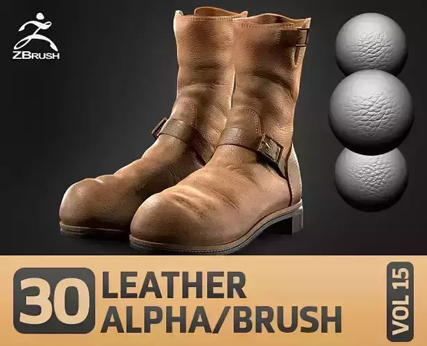 30 Seamless Leather Alpha Brush Fabric and Cloth VOL 15