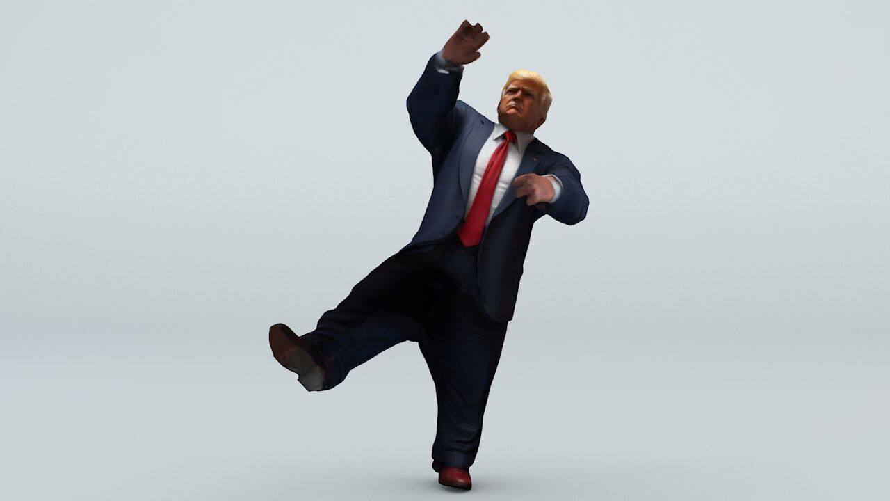 Donald Trump 21 Rigged and Animated Low-poly 3D model_8