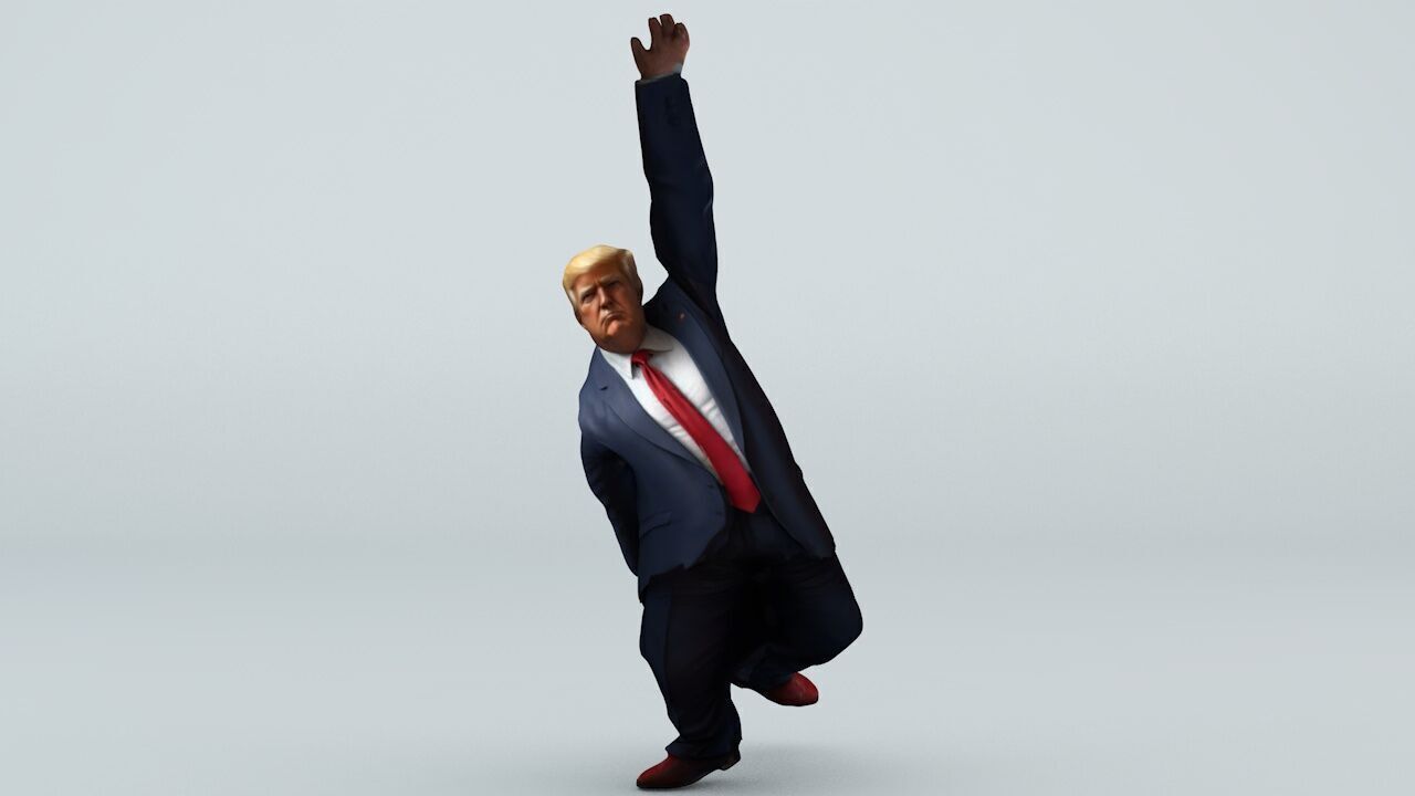 Donald Trump 21 Rigged and Animated Low-poly 3D model_6