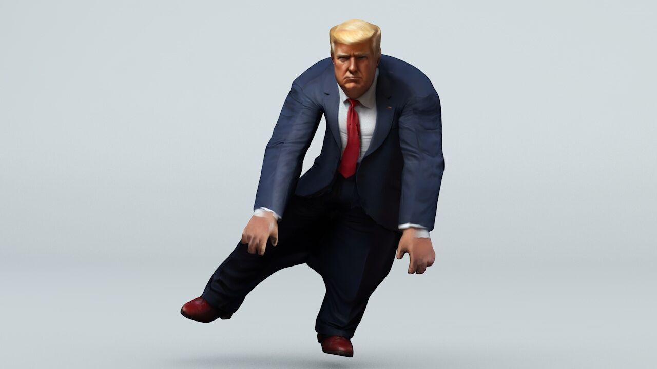 Donald Trump 21 Rigged and Animated Low-poly 3D model_12