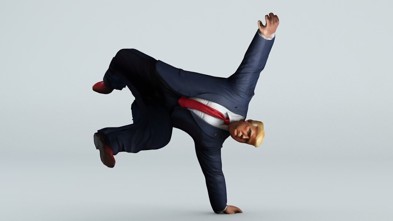 Donald Trump 21 Rigged and Animated Low-poly 3D model_11