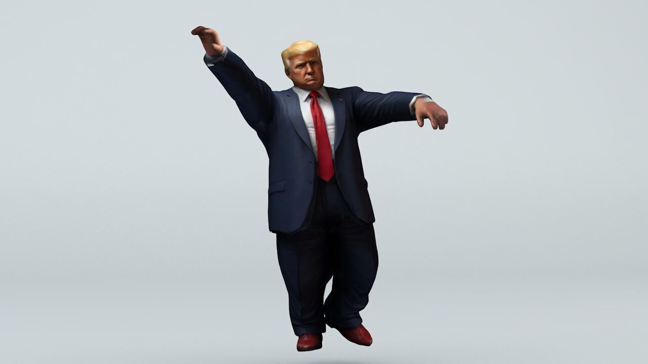 Donald Trump 21 Rigged and Animated Low-poly 3D model_19