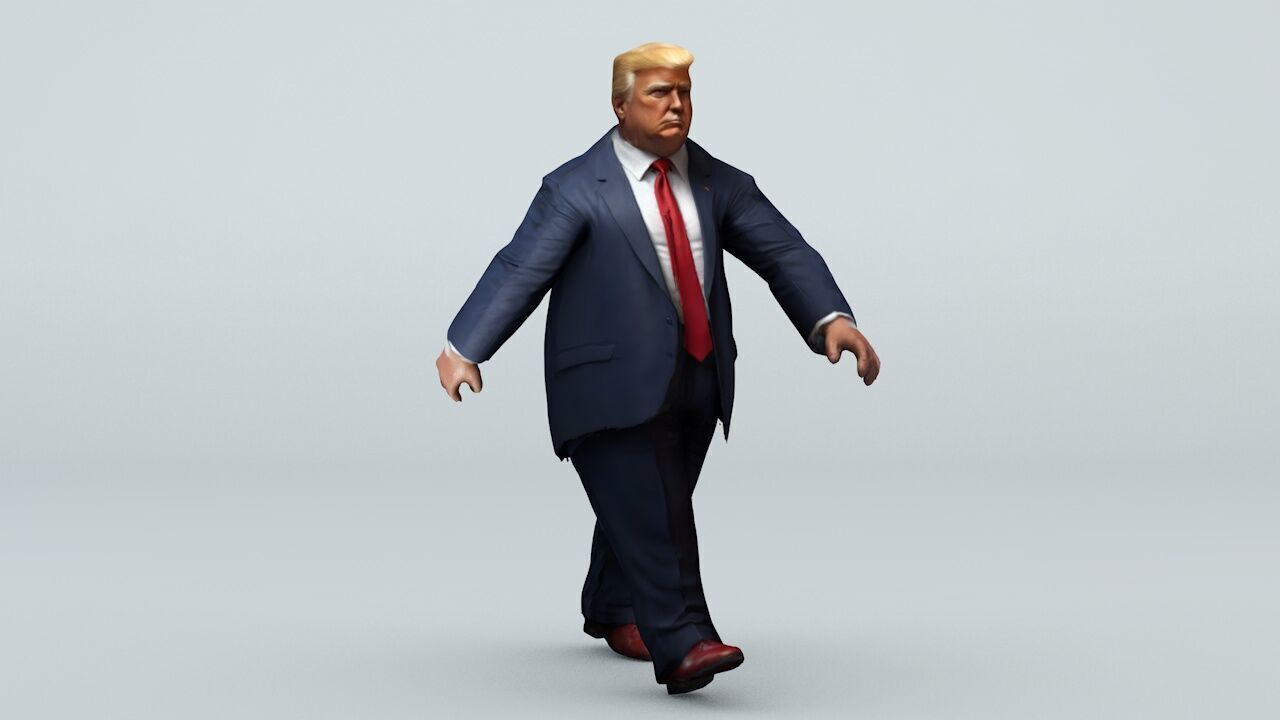 Donald Trump 21 Rigged and Animated Low-poly 3D model_14