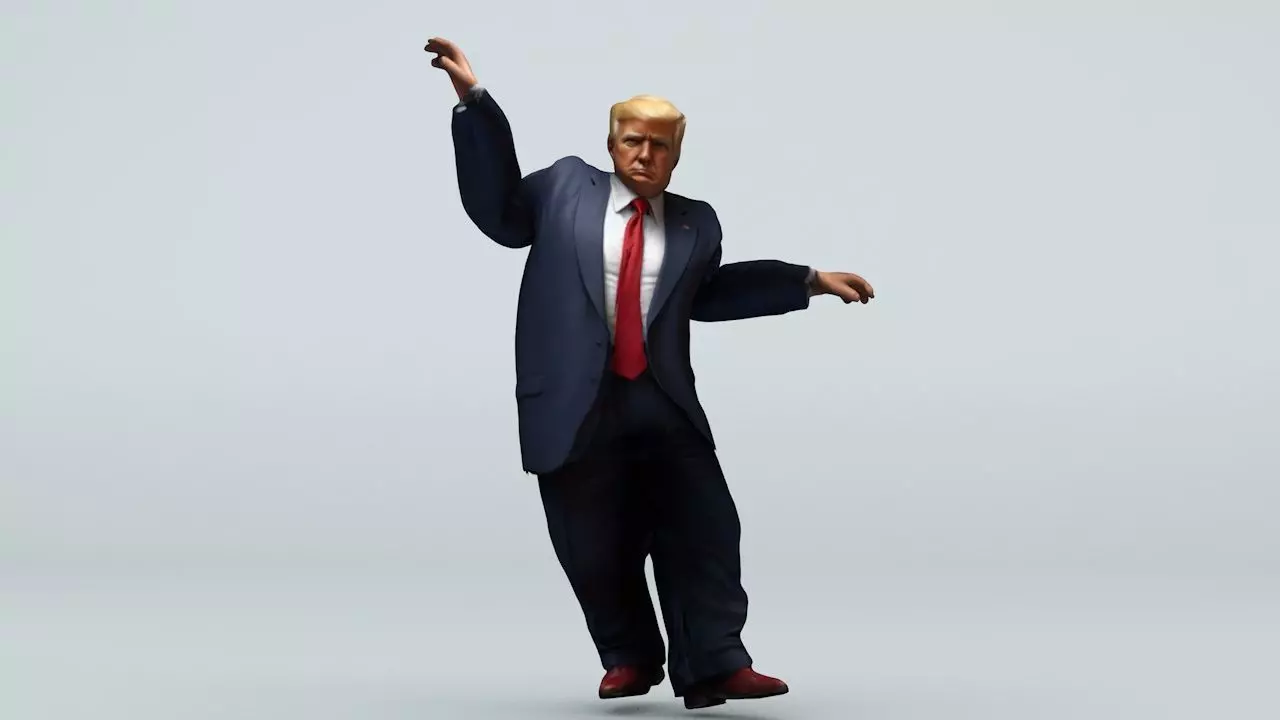 Donald Trump 21 Rigged and Animated Low-poly 3D model_0