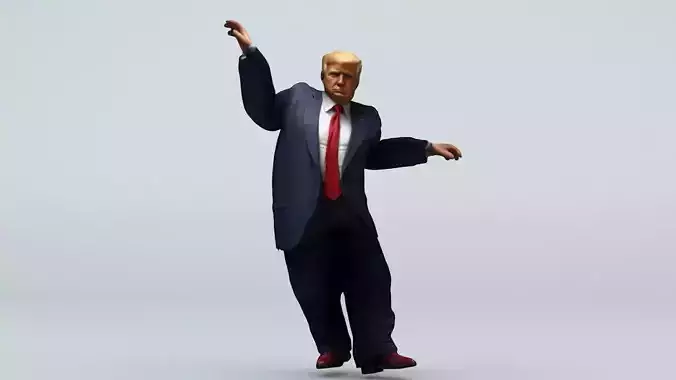 Donald Trump 21 Rigged and Animated Low-poly 3D model