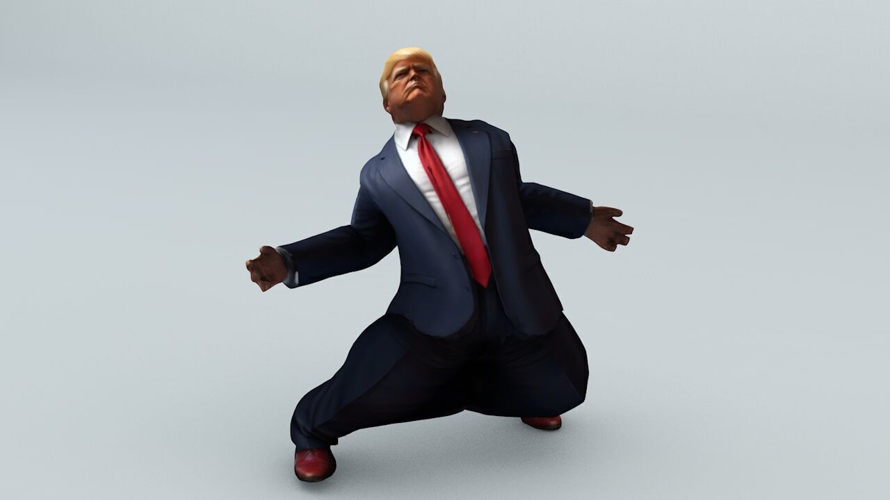 Donald Trump 21 Rigged and Animated Low-poly 3D model_16