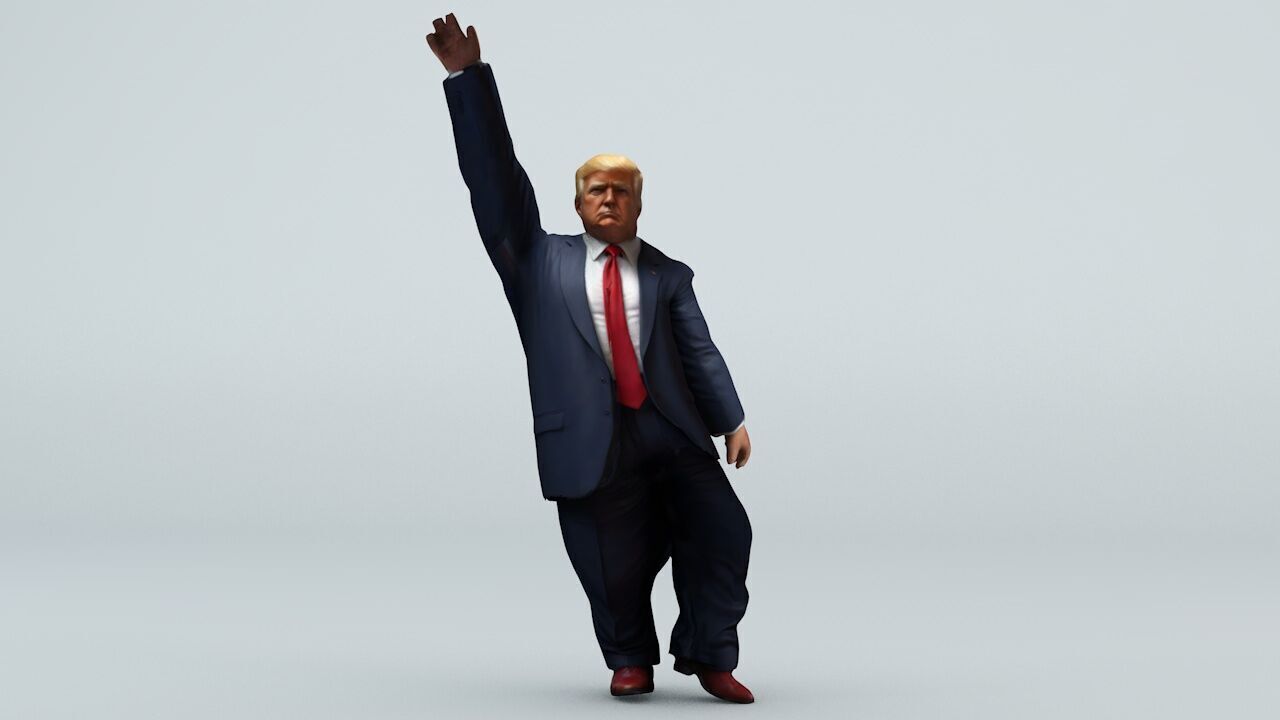 Donald Trump 21 Rigged and Animated Low-poly 3D model_10