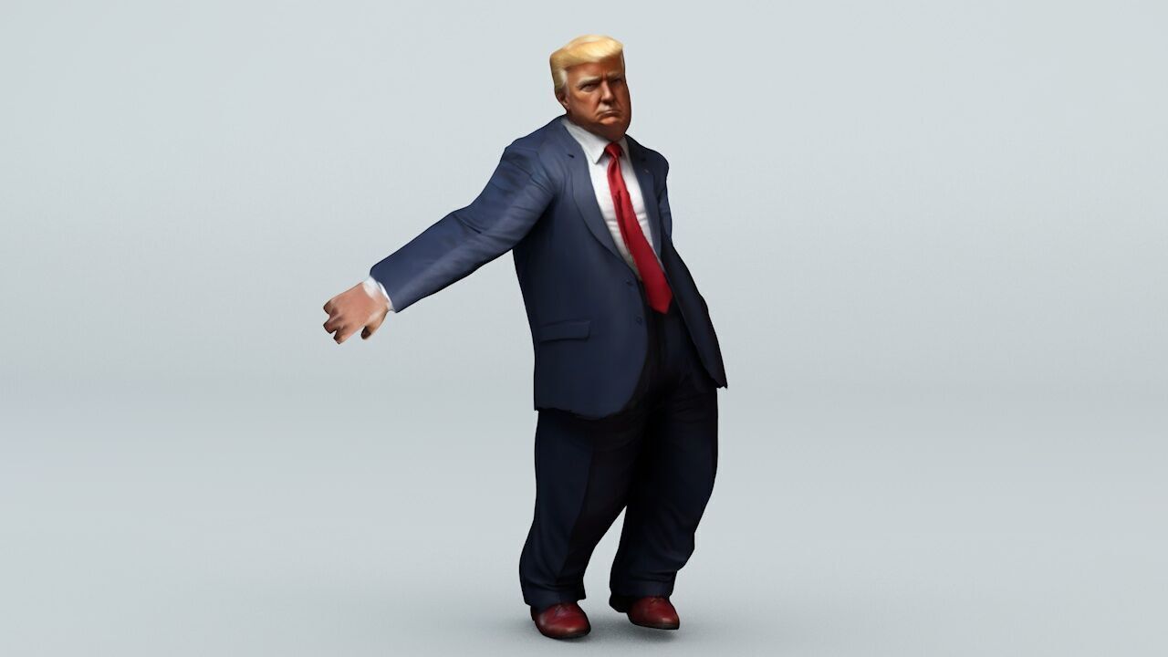 Donald Trump 21 Rigged and Animated Low-poly 3D model_7