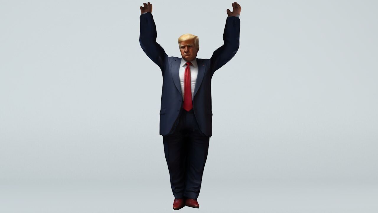 Donald Trump 21 Rigged and Animated Low-poly 3D model_15
