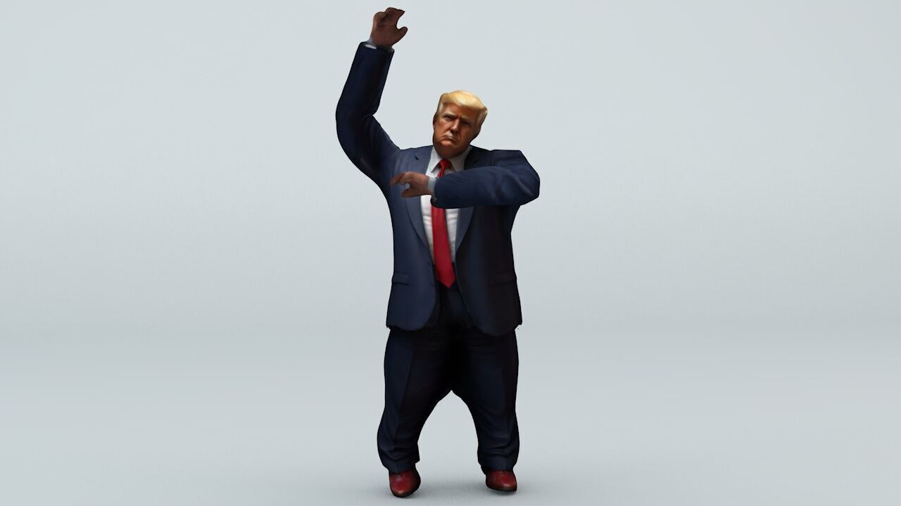 Donald Trump 21 Rigged and Animated Low-poly 3D model_9