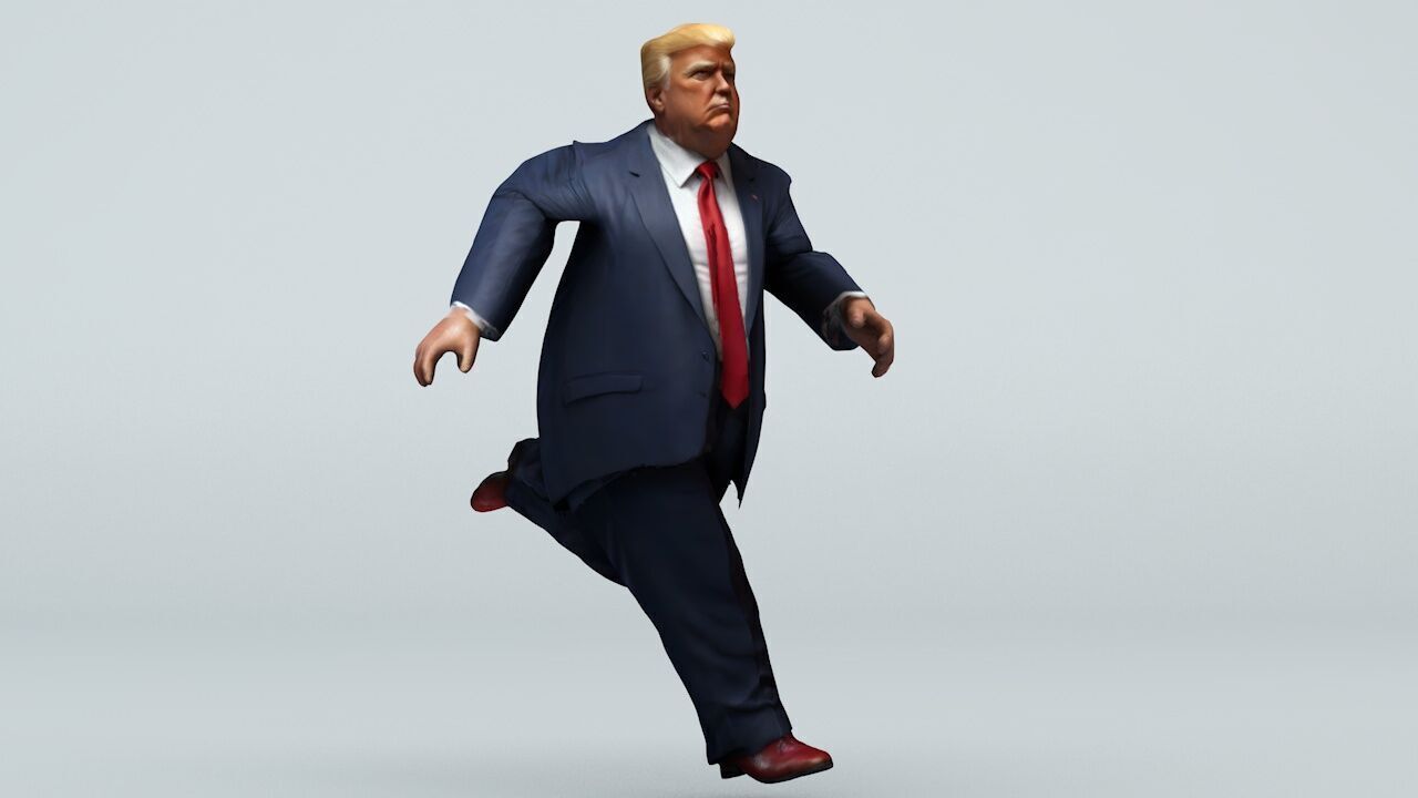 Donald Trump 21 Rigged and Animated Low-poly 3D model_17