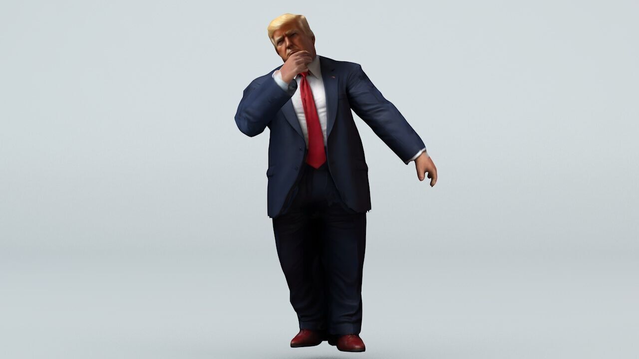 Donald Trump 21 Rigged and Animated Low-poly 3D model_4