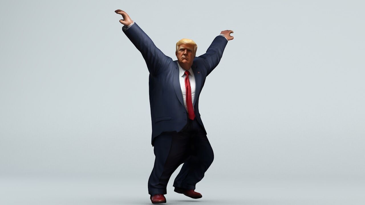 Donald Trump 21 Rigged and Animated Low-poly 3D model_18