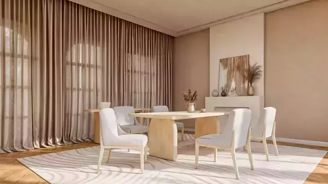 Modern Upholstered Chair 3D Model Download  domingtu