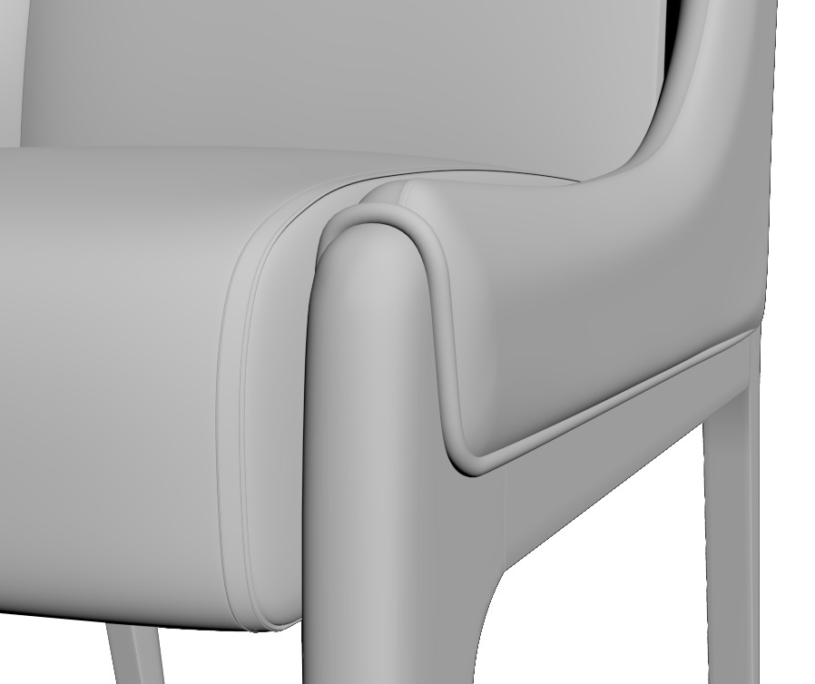 Modern Upholstered Chair 3D Model Download domingtu Free low-poly 3D model_3