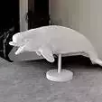 Beluga whale swimming STL 3D print model